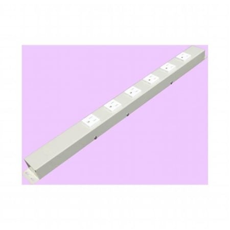 E-Dustry Inc e-dustry EPS-H02006NVG1 6 Outlet Hardwired Power Strip; Ivory & White - 20 in. EPS-H02006NVG1